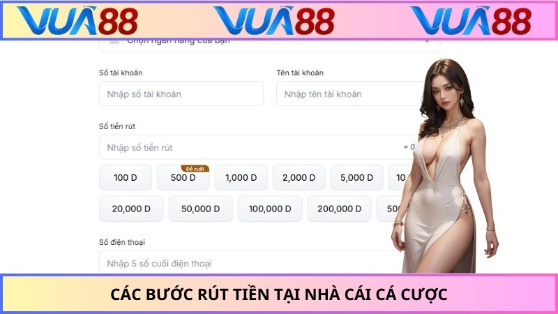 Các bước rút tiền tại nhà cái cá cược