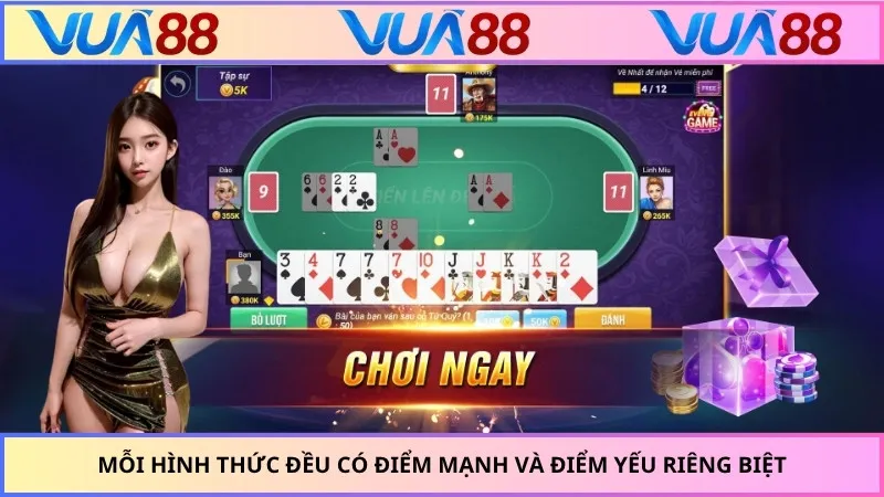 Mỗi hình thức đều có điểm mạnh và điểm yếu riêng biệt